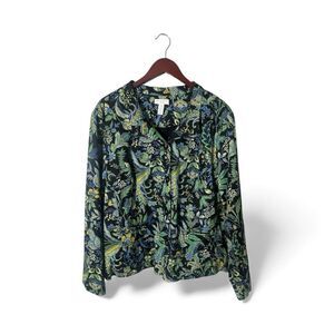 Charter Club Paisley Blazer Womens 2X Botanical Garden Floral Business Causal